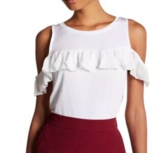 ellum Cold Shoulder Ruffle Blouse